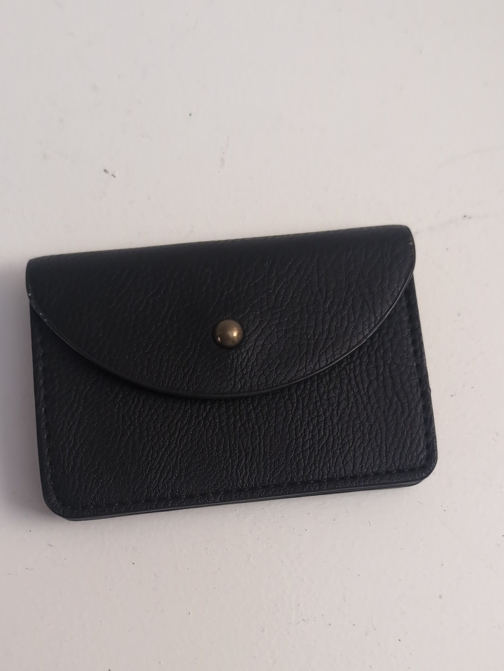 Universal Thread Black Pebbled Card Wallet with Brass Snap